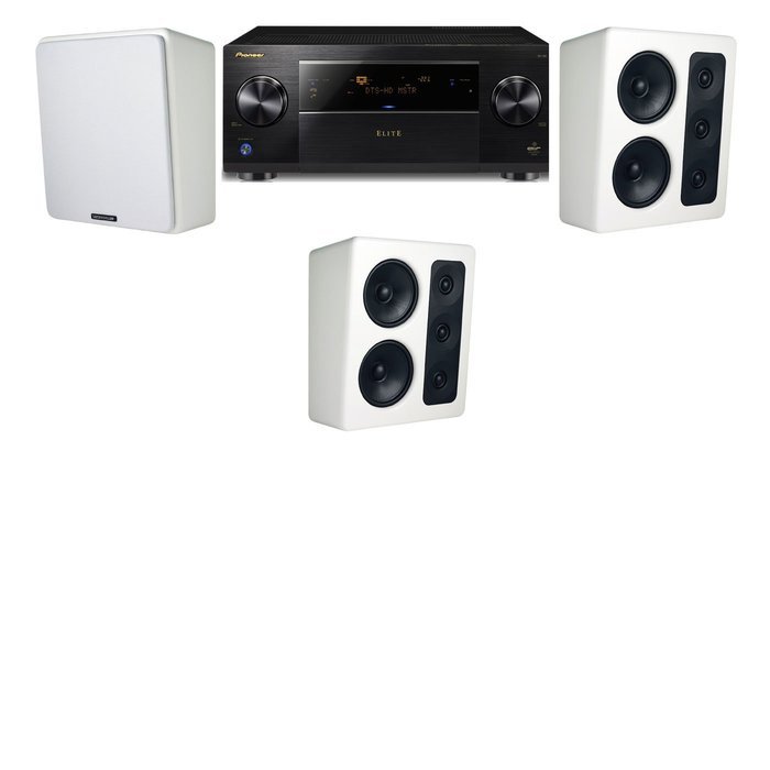 M&K Sound MP300 White Monitor Speaker 3.0 Pioneer Elite SC-89