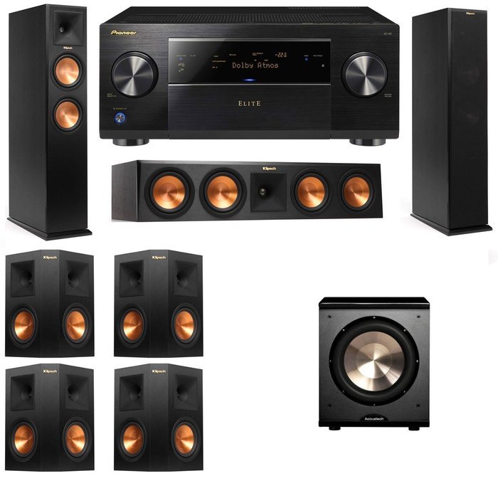 Klipsch RP-260F Tower Speakers-RP-450C-PL-200-7.1-Pioneer Elite SC-85