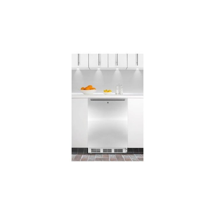Summit ALB651LSSHH 24" Built In Undercounter Refrigerator with Cycle Defrost, Front Lock and N2