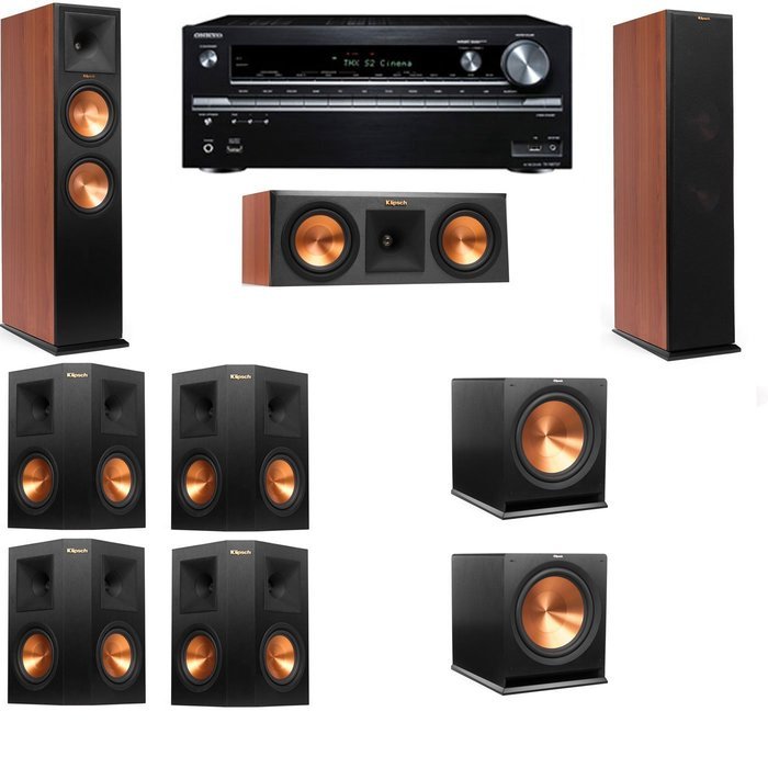 Klipsch RP-280F Tower Speakers CH-RP-250C-7.2-Onkyo TX-NR838