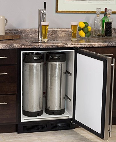 Marvel Built-In Kegerator Keg Dispenser - X-CLUSIVE Premium 2-Tap Direct Draw Kit - Black/Stainless N30