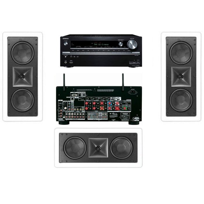 Klipsch KL-6502-THX In-wall LCR Speaker (3-each)-Onkyo TX-NR838 7.2 Channel Network A