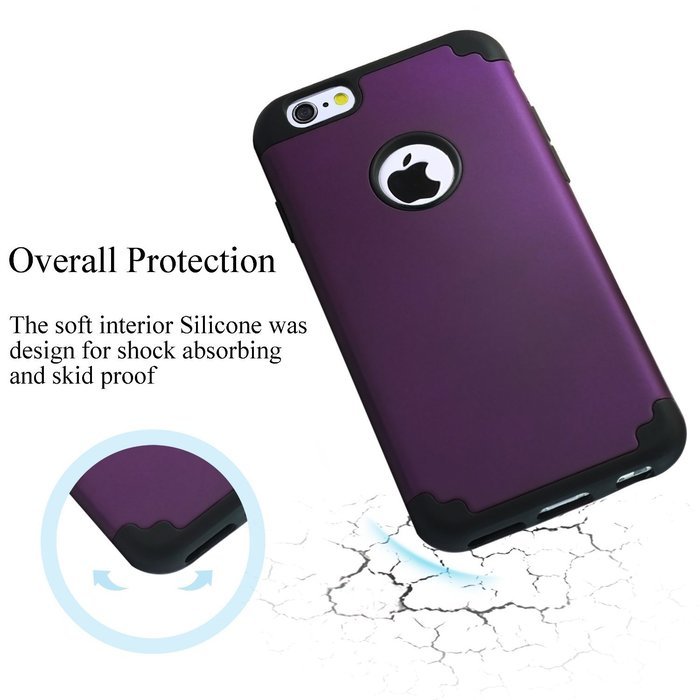 iPhone 6s, 6 Case, [4.7 Inch] HLCT Slim Fit Thin, Soft Interior Silicone Bumper & Hard PC Back, Shock-Absorption... N17