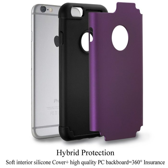 iPhone 6s, 6 Case, [4.7 Inch] HLCT Slim Fit Thin, Soft Interior Silicone Bumper & Hard PC Back, Shock-Absorption... N26