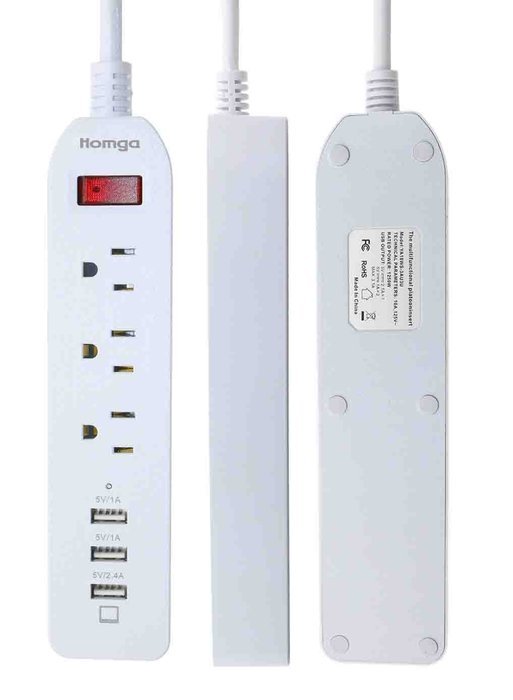 Power Strip, 6-Outlet Surge Protector 6ft Cord Power Strip with 6 Ports USB Charging Station, Universal Power...