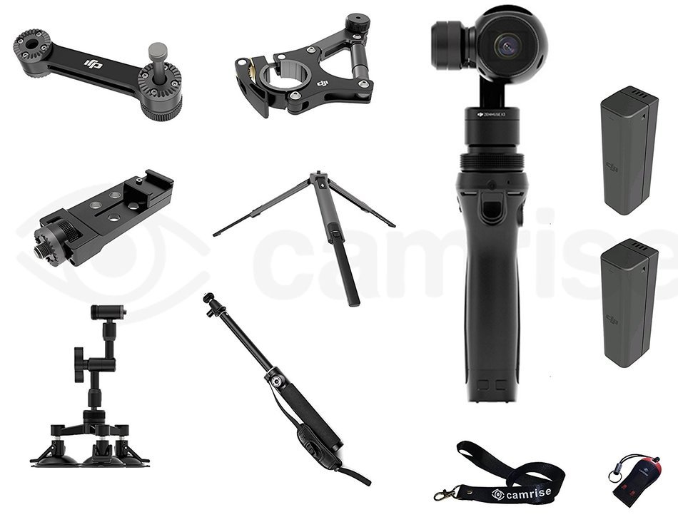 DJI Osmo Everything Plus Bundle: Fully Stabilized 4k, 12mp Camera with (2) Extra Batteries, DJI Bike Mount, Tripod... N2