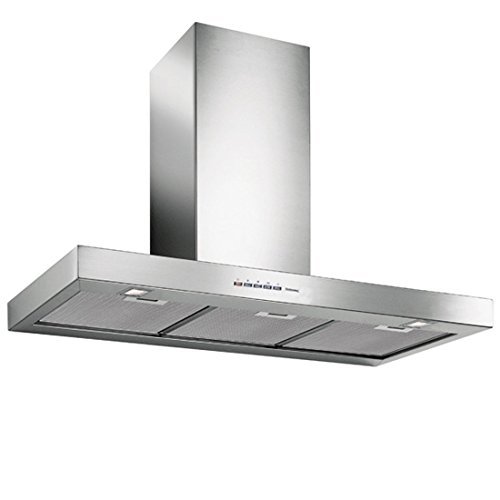 Mercurio XL Island version hood 90cm-600CFM, 4 X 20 W Halogen lights, backlit 4 speed electronic controls, delayed...