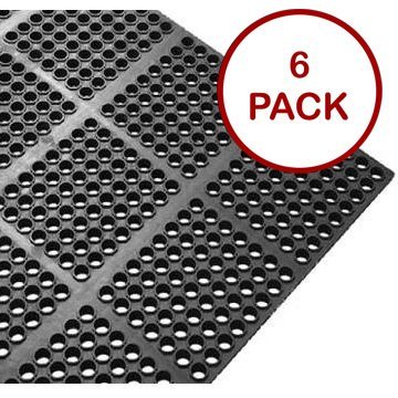 Tiger Chef Interlocking Floor Mat, 3-Feet x 3-Feet x 1/2-Inch, Black Anti-Fatigue Rubber Floor Mat 36 by 36 inches... N4