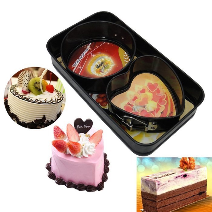 Meleg Otthon 1 Set Heart-shaped/Square/Round Cake Mould Bakeware Carbon Steel Cake Baking Bakeware Mould cake... N5