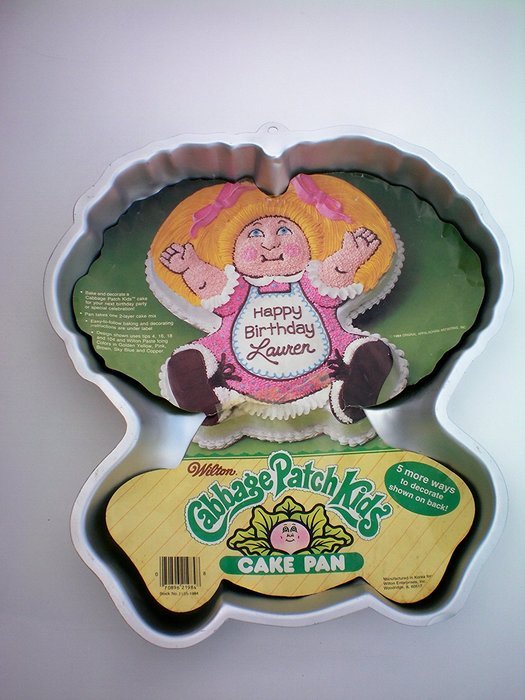 Wilton Cabbage Patch Kids Cake Pan -- RETIRED -- as shown -- Directions Show 6 Different Decorating Ideas -- 1984