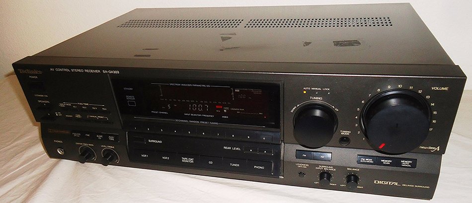 Technics SA-GX303 AV Audio Video Control Center Stereo Receiver Complete with Remote, Antenna, Av Cables and Online... N2