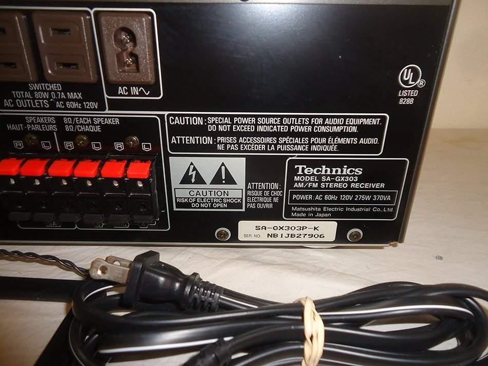 Technics SA-GX303 AV Audio Video Control Center Stereo Receiver Complete with Remote, Antenna, Av Cables and Online... N6