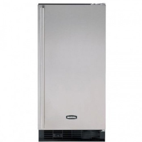 Marvel 30iMATBBOR ADA Height Clear Ice Machine with Right Hinge Overlay Panel Ready Door, 15", Black