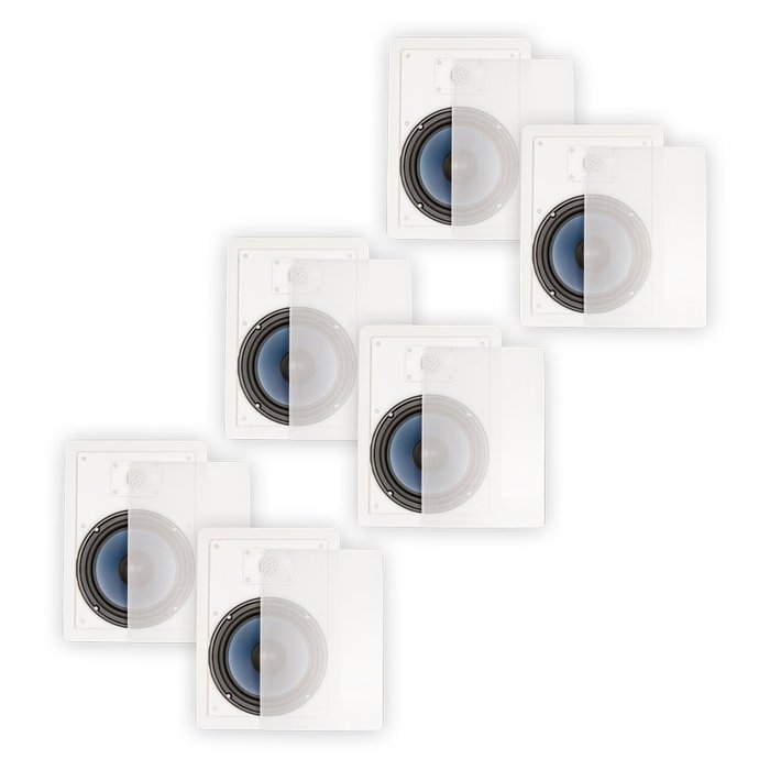 Blue Octave LW82 In Wall 8" Speakers Home Theater Surround Sound 2-Way 3 Pair Pack