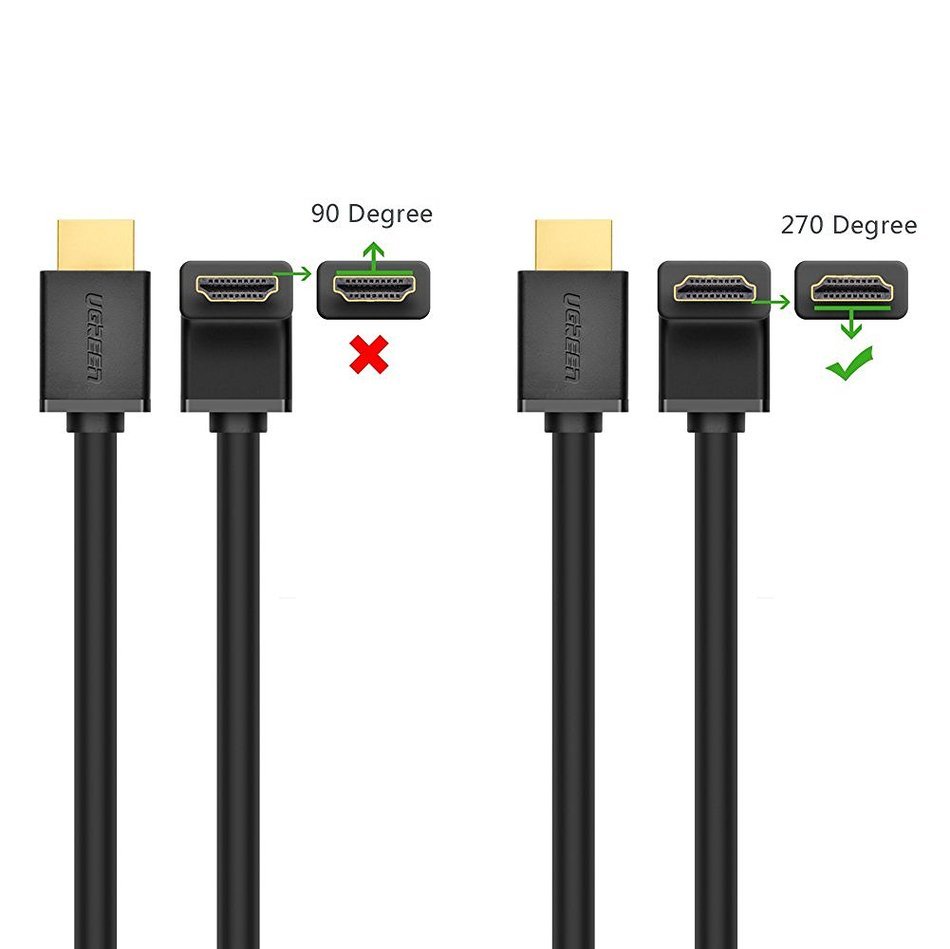 Right Angle HDMI Cable, Ugreen HDMI 1.4 High Speed 90 Degree HDMI Cable with Ethernet Supports 4K2K Resolution... N21
