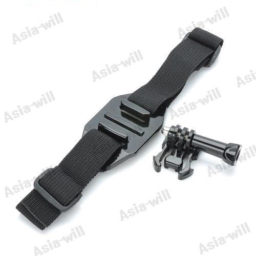 Asiawill&reg; Helmet Strap Mount with Quickly Assemble Plug for Gopro Hero / Hero2 / Hero3 - Black