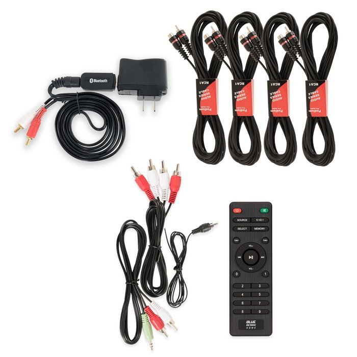 Blue Octave B51 Home Theater 5.1 Powered FM Speaker System USB Bluetooth and 4 Extension Cables N2