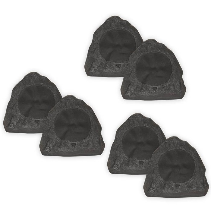 Theater Solutions 6R6L Outdoor Lava 6.5" Rock 6 Speaker Set for Patio Pool Spa Yard Garden