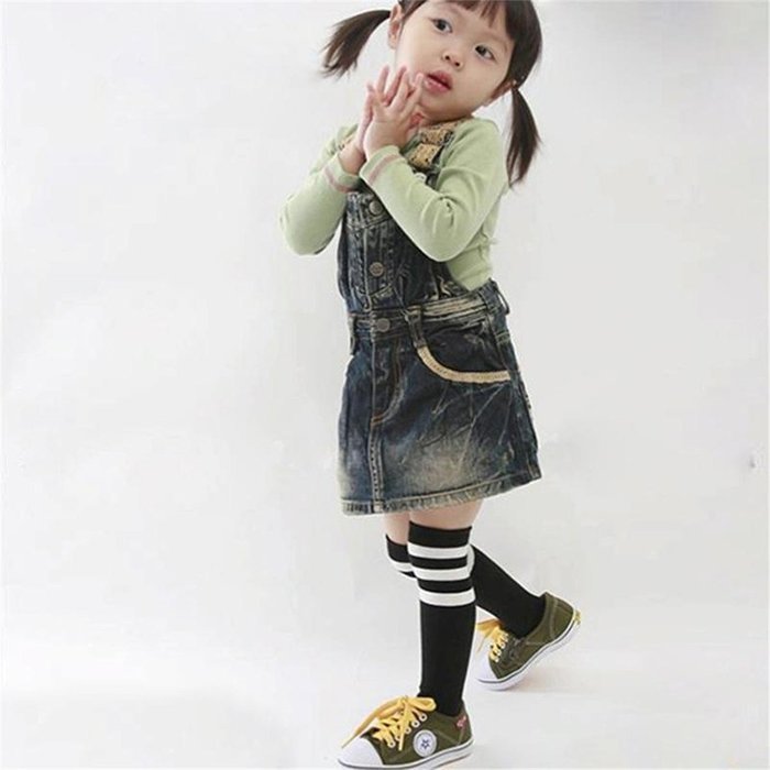 Phoneix Children Girls black white Soft Cotton Socks Thigh Highs N5
