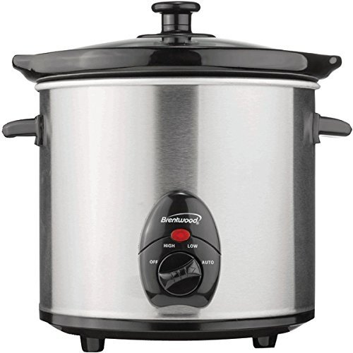 New BRENTWOOD SC-130S 3-Quart Slow Cooker (Stainless Steel)