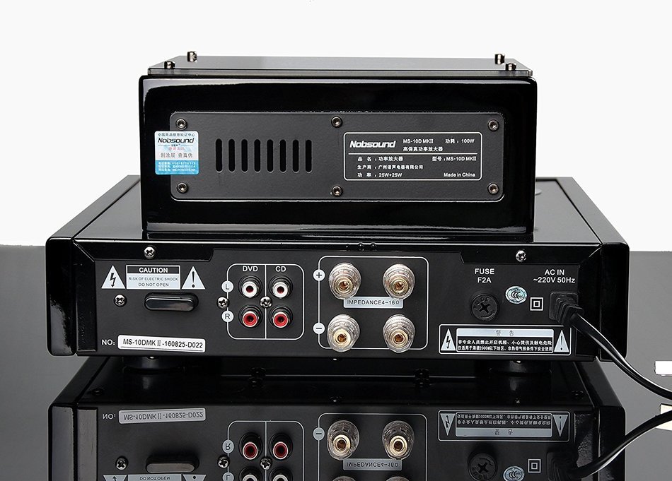 Nobsound MS-10D MKII Hybird Tube Amplifier with Bluetooth/USB/Headphone for Hi-Fi (Black) N3