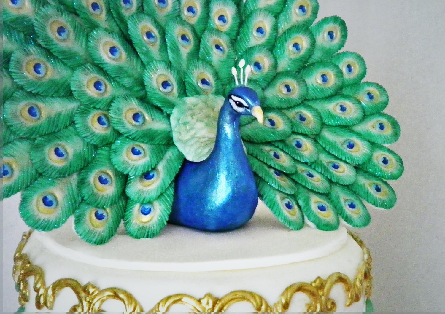 peacock Wedding Cake Topper – Kikuike Handmade Studio