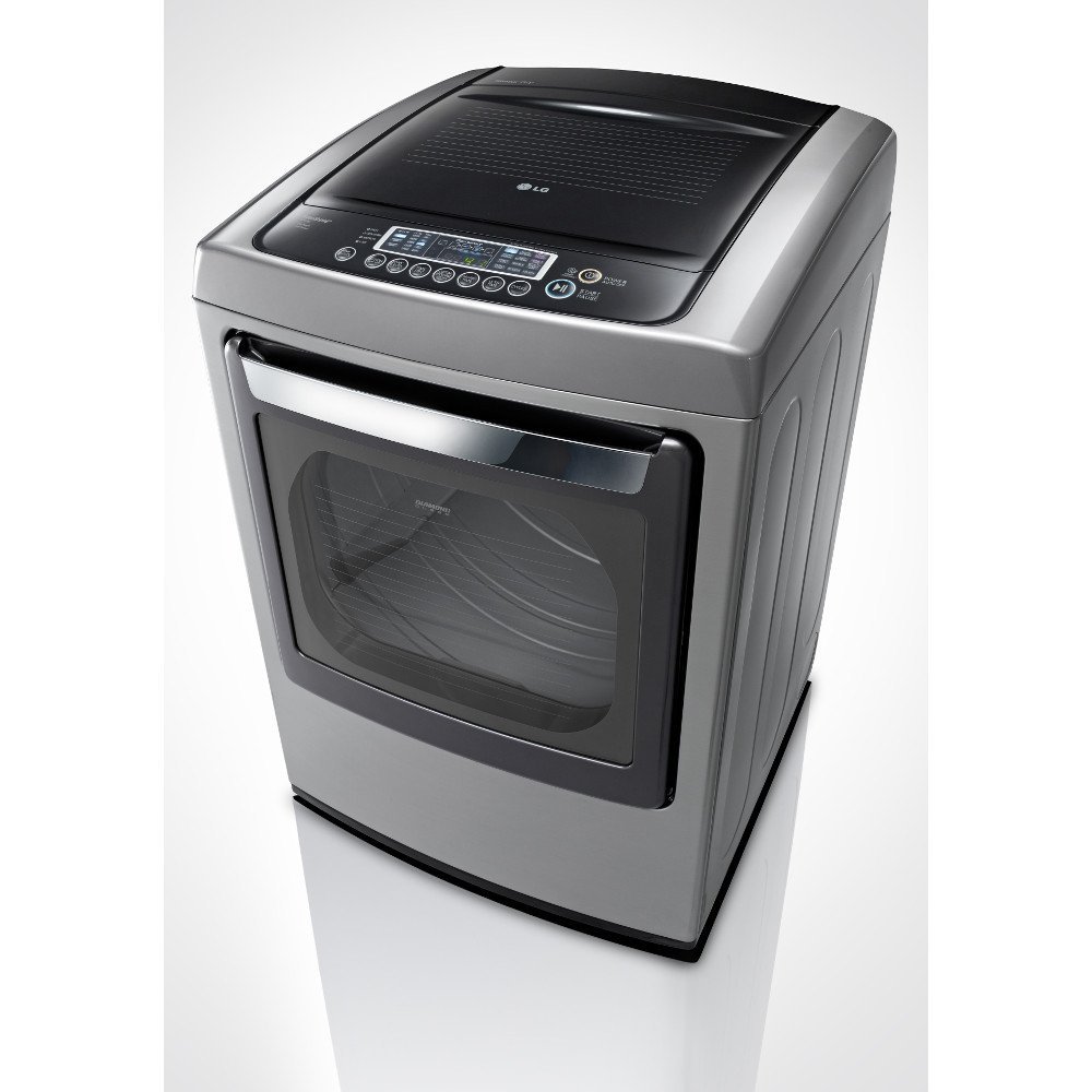 LG Graphite 4.5 Cu Ft Front Control Top Load Washer and 7.3 Cu Ft Steam