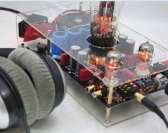 Nobsound Little Bear clear Acrylic Chassis 6N5P+6N3 Pre-AMP Pure Valve SEPP single ended push-pull Tube Headphone... N2