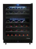 Vinotemp 46 Bottle Dual-Zone Touch Screen Wine Cooler, Black