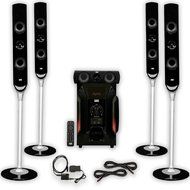 Acoustic Audio AAT1000 Tower 5.1 Speaker System with Optical Input and 2 Extension Cables