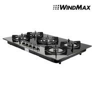 Ship from US~Windmax 35.5 Inch Coated Glass 5 Burners Built-In Stove NG Gas Cooktop Cooker N4