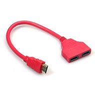 GBSELL HDMI 1 to 2 Split Double Signal Adapter Convert Cable for Video TV HDTV Red