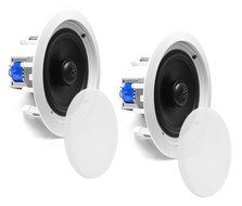Pyle PDIC80T In-Wall / In-Ceiling Dual 8-inch 2-Way Speaker System, White (Pair) N5
