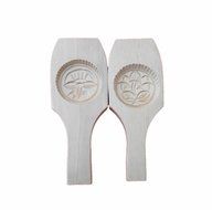CHENGYIDA 2 Wooden Traditional Handmade Moon Cake Mould Plate Cake - Flower Type N2