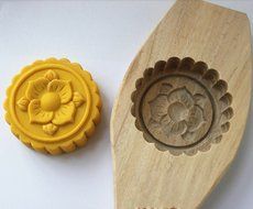 CHENGYIDA 2 Wooden Traditional Handmade Moon Cake Mould Plate Cake - Flower Type N3