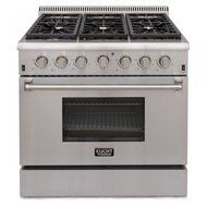 Kucht KRG3618ULP 36" Professional-Class Gas Range with 5.2 cu. ft. Convection Oven in Stainless Steel