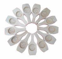 CHENGYIDA 2 Wooden Traditional Handmade Moon Cake Mould Plate Cake - Flower Type N4