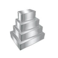 4 Tier Professional Rectangle Multilayer Birthday Wedding Anniversary Cake Tins Pans N3