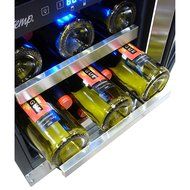 Vinotemp VNTVT-28-2Z-SSDST 28-Bottle Dual-Zone Connoisseur Series Wine Cooler, Stainless Steel N2