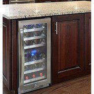 Vinotemp VNTVT-28-2Z-SSDST 28-Bottle Dual-Zone Connoisseur Series Wine Cooler, Stainless Steel N3