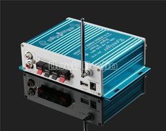Douk Audio Bluetooth Digital HiFi Stereo Power Amplifier Bass Auto Car Audio Amp USB MP3 FM (Blue) N7