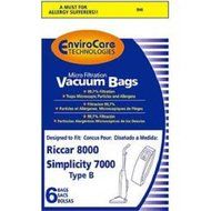 Riccar 8000 &amp; 8900 Series Micro Filtration Type B Bags 6 Pk Generic Part # 846