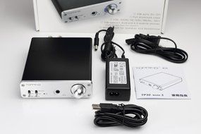 TP30-MK2 Digital Hi-Fi Power Stereo Subwoofer Amplifier 16bit/48kHz USB DAC Headphone Amp (Silver) N6