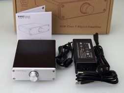 TP30-MK2 Digital Hi-Fi Power Stereo Subwoofer Amplifier 16bit/48kHz USB DAC Headphone Amp (Silver) N10