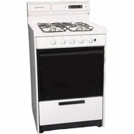 24" Gas Range with Electric Ignition, Sealed Burners and Black Glass Door