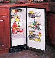 15&quot; All refrigerator Hinge: Left, Cabinet Finish: Black, Door Finish: Black Overlay Door