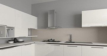 Faber GLAS36SS300-B 300 CFM 36" Glassy Flat Canopy Glass Kitchen Range Hood, Stainless Steel N2