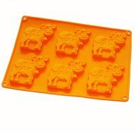 X-Haibei Dairy Cow Flexible Silicone Mold Cookies Chocolate Candy Soap for Homemade