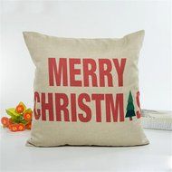 Pillow Cover,Haoricu Vintage Christmas Lovely Pillow Case Sofa Waist Throw Cushion Cover Home Decor (Coffee) N2