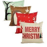 Pillow Cover,Haoricu Vintage Christmas Lovely Pillow Case Sofa Waist Throw Cushion Cover Home Decor (Coffee) N3